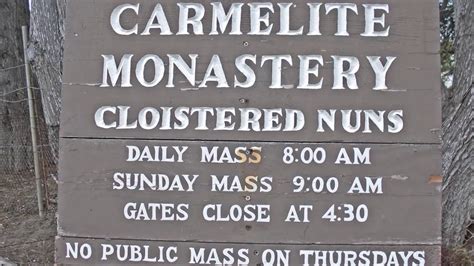 for the 730 AM Holy Mass. . Carmelite monastery carmel mass schedule